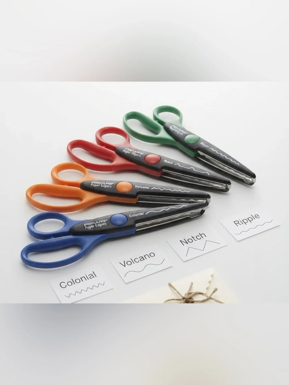 Fiskars paper edgers Assorted Decorative Scissors - Blue, Orange, Red, Green